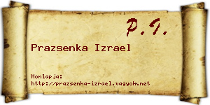 Prazsenka Izrael névjegykártya